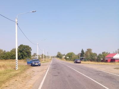 На трассе под Сапожком смонтировали электроосвещение