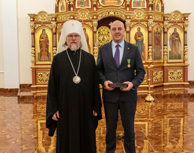 Артёму Бранову вручили медаль преподобного Сергия Радонежского