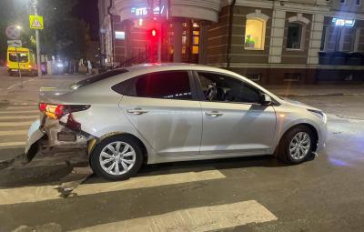 В центре Рязани пострадал мотоциклист, столкнувшийся с Hyundai Solaris