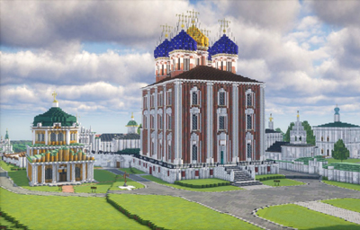 Рязанский кремль построили в Minecraft