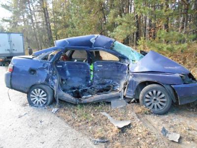 «Газель» смяла вылетевшую на встречку «десятку» неподалёку от Спас-Клепиков