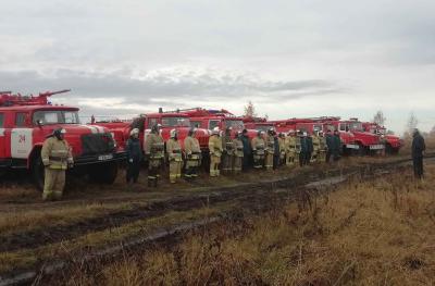 Огнеборцы из шести районов области провели учения в Сапожке