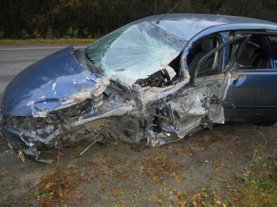 Ночью близ Касимова Ford вылетел на встречку и протаранил «Газель»