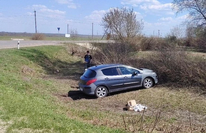 В Захаровском округе Peugeot улетел в кювет, водителя доставили в больницу