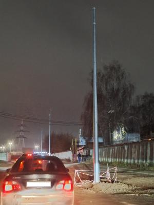 На улице Радиозаводской в Рязани начали монтаж освещения